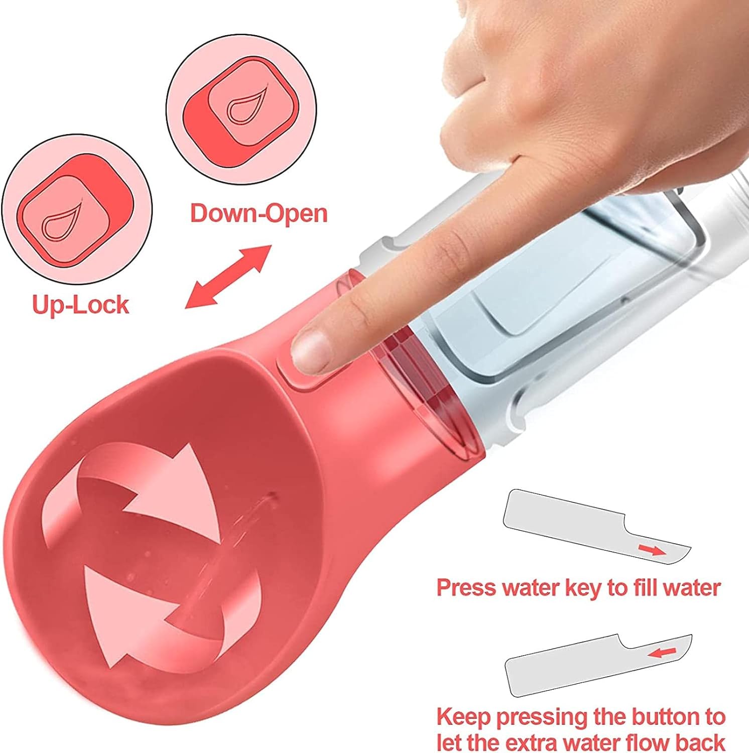 Vista 2 de Bebedero para Perro 4 en 1 500ml - color: Rosado